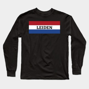 Leiden City in Dutch Flag Long Sleeve T-Shirt